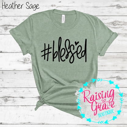 #Blessed Graphic T-Shirt | Faith Based Graphic Tee | Christian Inspirational Shirt | Boutique Faith Tee | Simple Christian Shirt
