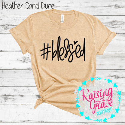 #Blessed Graphic T-Shirt | Faith Based Graphic Tee | Christian Inspirational Shirt | Boutique Faith Tee | Simple Christian Shirt