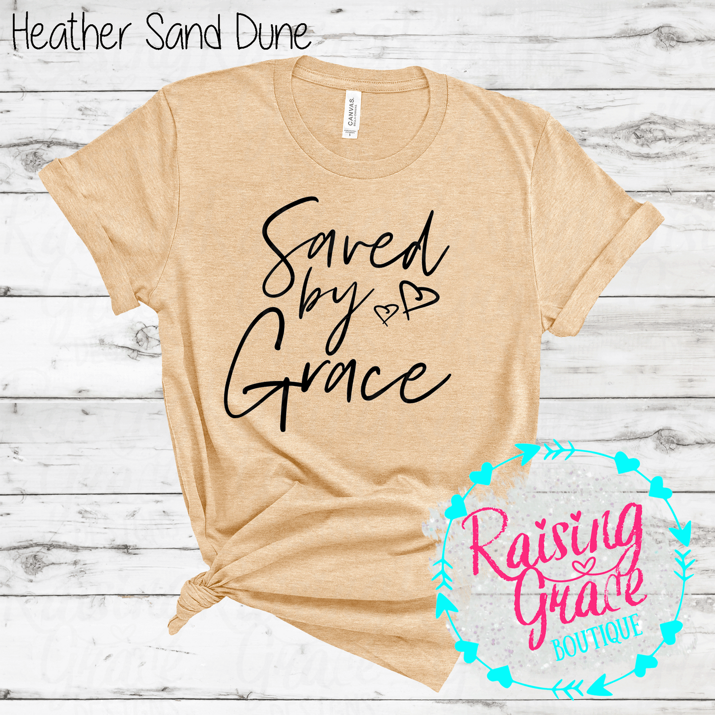 Saved By Grace - T-Shirt - (Orange and Browns)