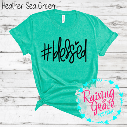 #Blessed Graphic T-Shirt | Faith Based Graphic Tee | Christian Inspirational Shirt | Boutique Faith Tee | Simple Christian Shirt