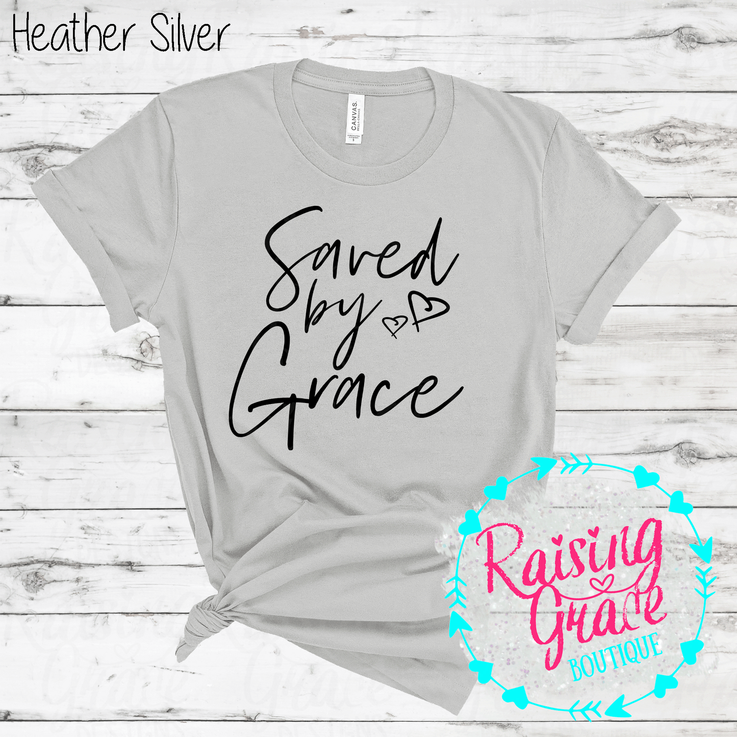 Saved By Grace - T-Shirt - (Whites, Blacks, and Shades of Grey)