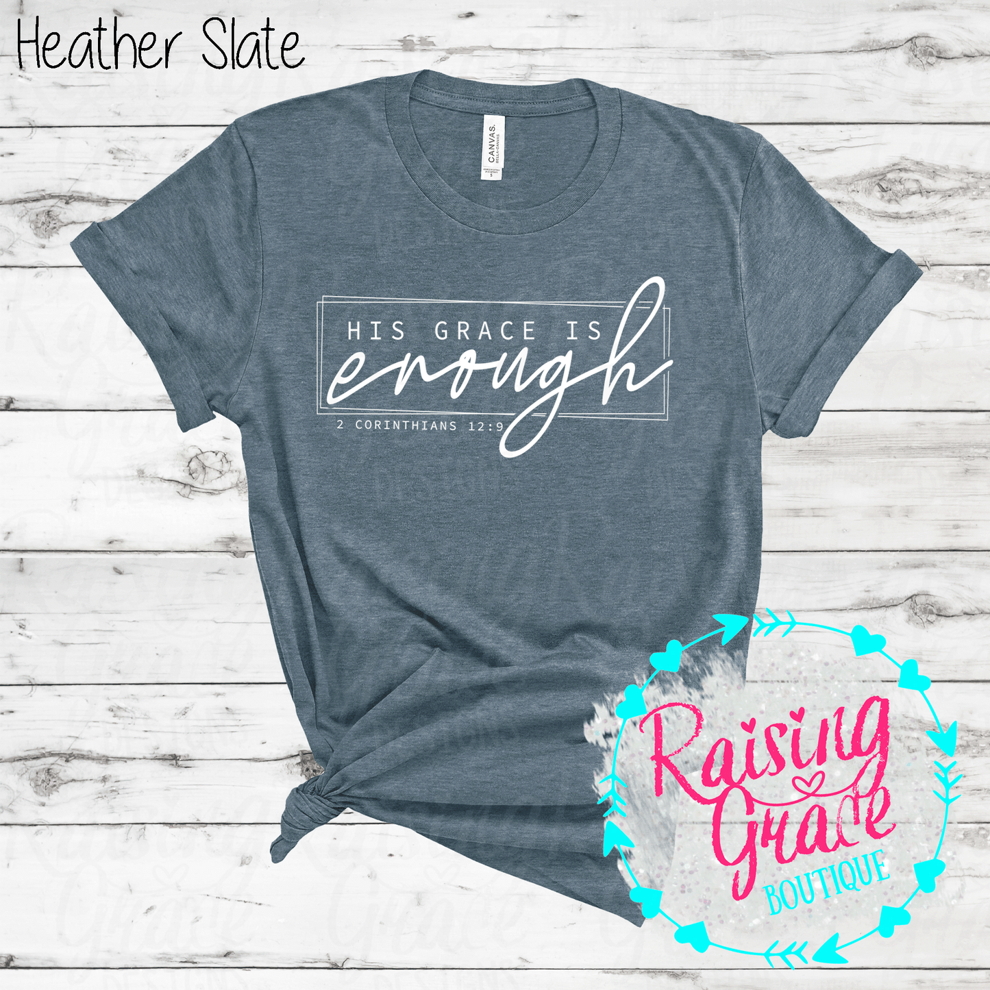 His Grace is Enough T-Shirt - (Shades of Blue)