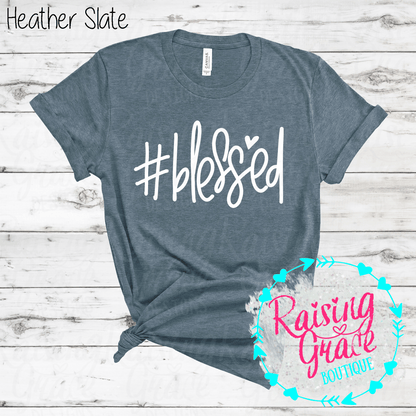 #Blessed Graphic T-Shirt | Faith Based Graphic Tee | Christian Inspirational Shirt | Boutique Faith Tee | Simple Christian Shirt