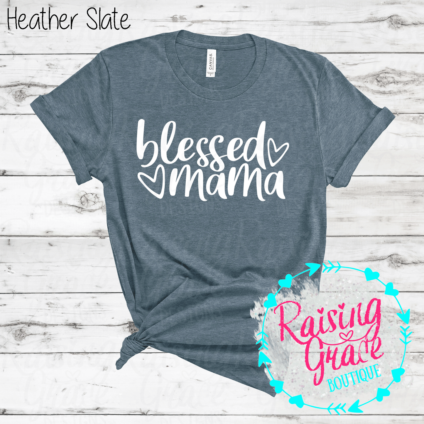 Blessed Mama - T-Shirt - (Shades of Blue)