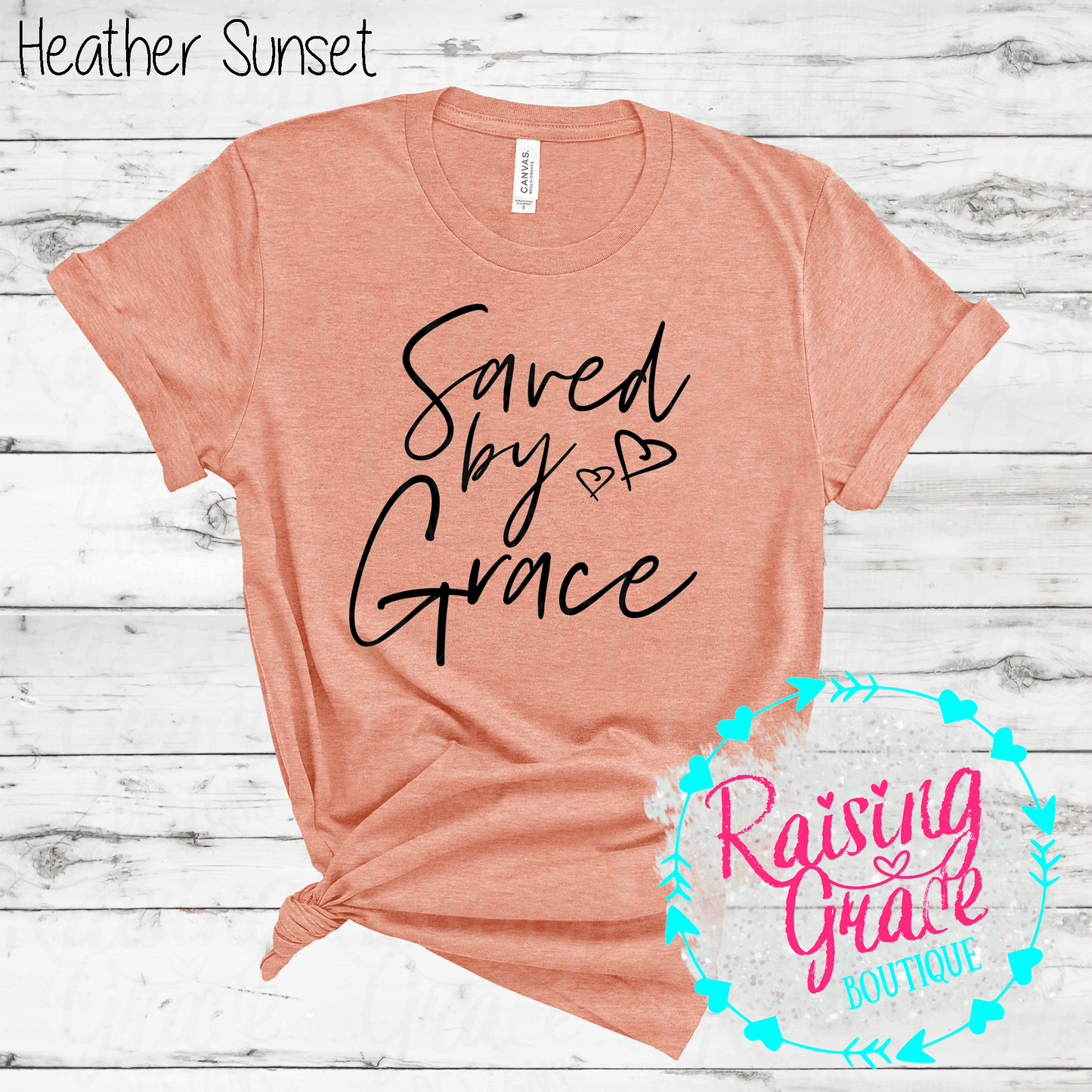 Saved By Grace - T-Shirt - (Orange and Browns)