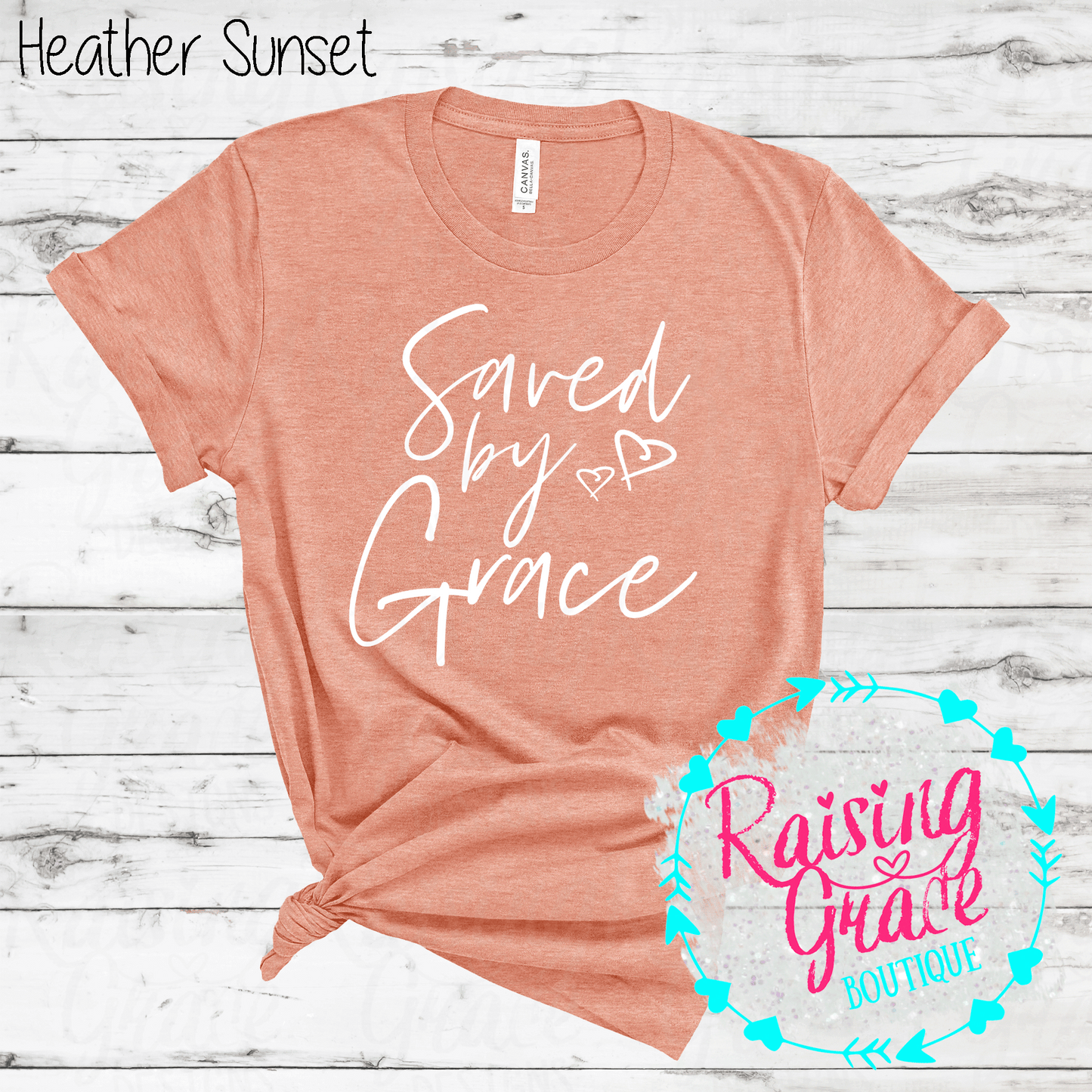 Saved By Grace - T-Shirt - (Orange and Browns)