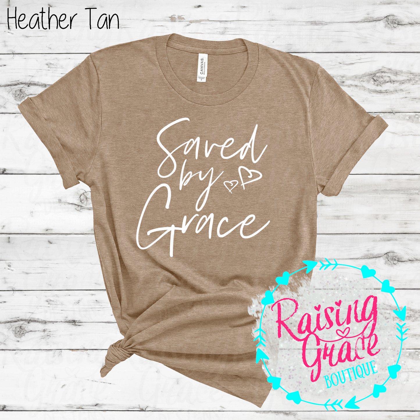 Saved By Grace - T-Shirt - (Orange and Browns)