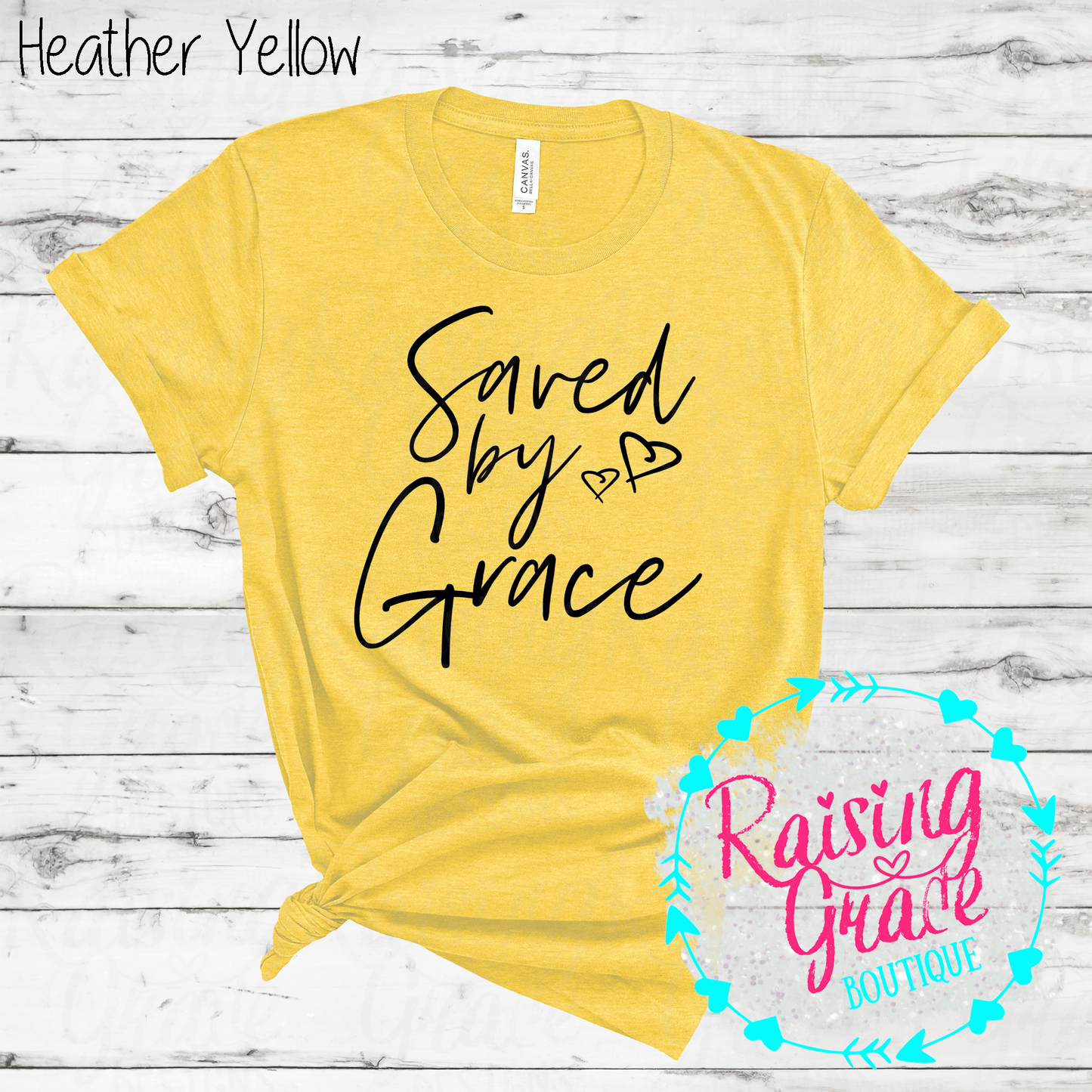 Saved By Grace - T-Shirt - (Shades of Yellow)