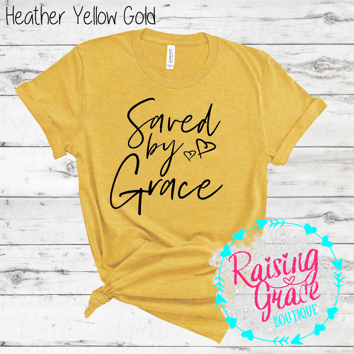 Saved By Grace - T-Shirt - (Shades of Yellow)