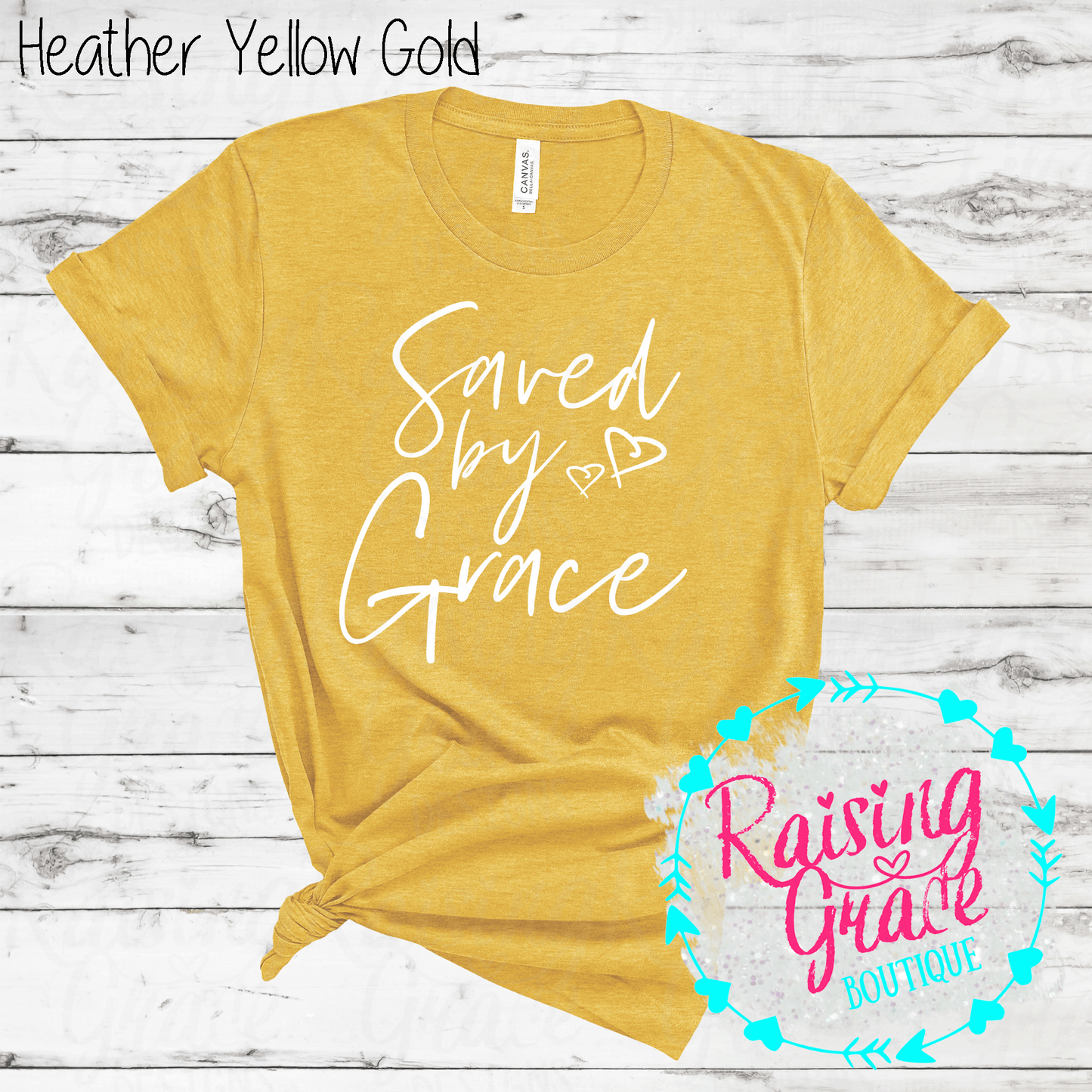 Saved By Grace - T-Shirt - (Shades of Yellow)