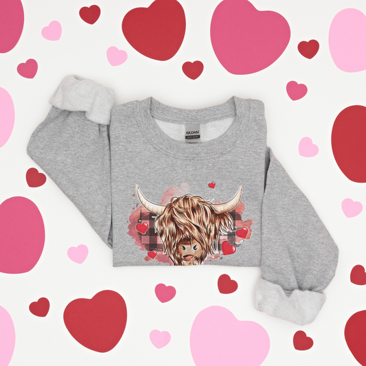 Highland Cow Valentines - Sweatshirt - Adult