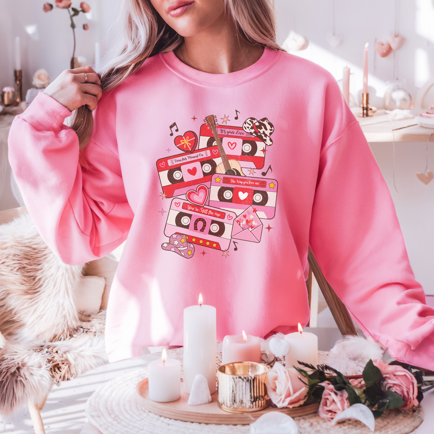 Western Valentine Cassette - Sweatshirt - Adult