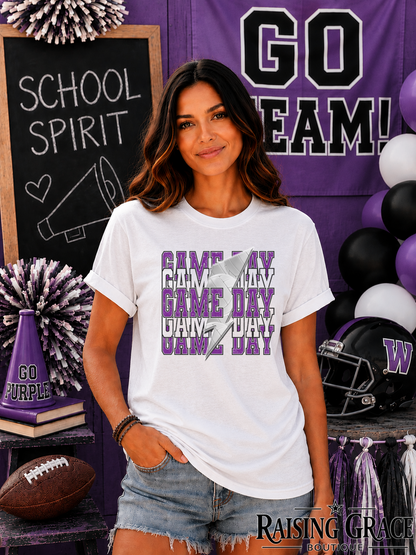 Game Day Volleyball Graphic T-Shirt | Purple Volleyball Tee | Sports Mom Shirt | Boutique Game Day Graphic Tee | Volleyball Season Shirt