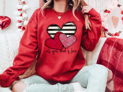 All You Need Is Love Sweatshirt | Cozy Adult Graphic Sweatshirt