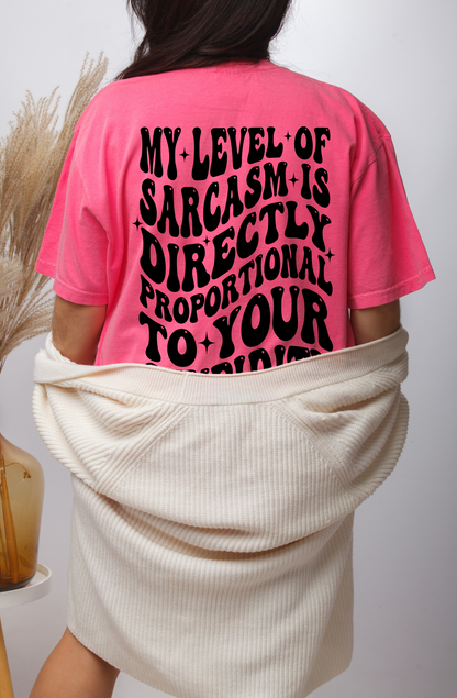 My Level Of Sarcasm Graphic T-Shirt | Funny Sarcastic Tee | Trendy Graphic Shirt | Boutique Funny Tee | Sassy Quote Shirt