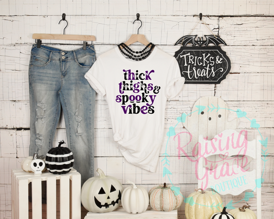 Thick Thighs & Spooky Vibes T-Shirt - Adult