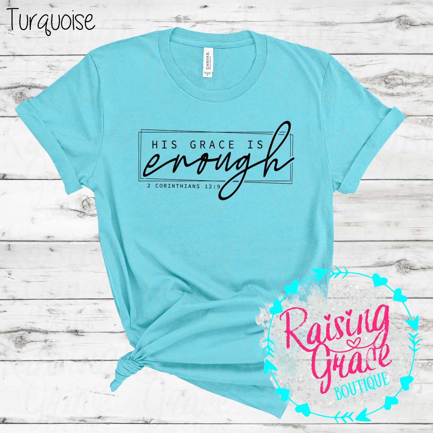 His Grace is Enough T-Shirt - (Shades of Blue)