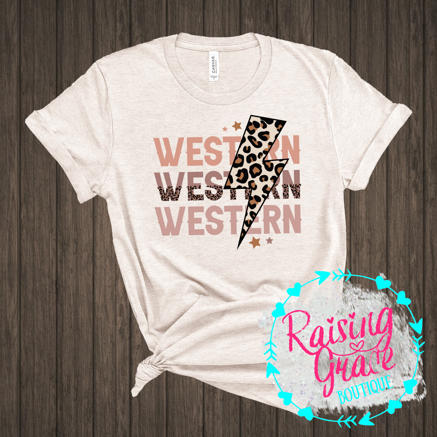 Western - Leopard Lighting Bolt - T-Shirt