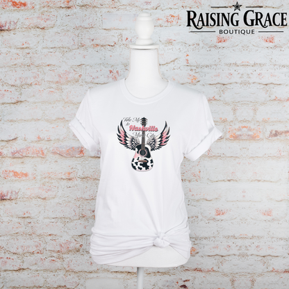 Take Me To Nashville Graphic T-Shirt | Country Music Tee | Western Graphic Tee | Boutique Cowgirl Shirt | Nashville Music City Tee