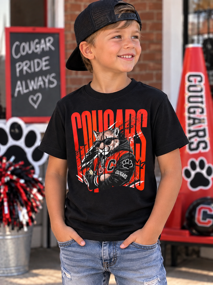 Cougars Fierce Mascot - Youth Tee