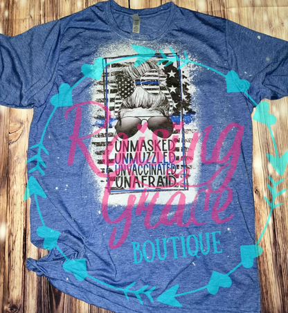 Thin Blue Line Graphic T-Shirt | Patriotic Graphic Tee | USA Graphic Shirt | Boutique Americana Tee | Freedom Shirt