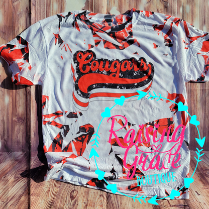 Cougars Retro School Spirit T-Shirt | Mascot Graphic Tee | Game Day Shirt | Boutique School Spirit Tee | Sports Fan Shirt