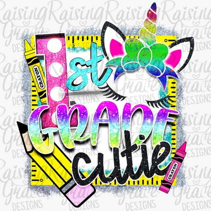 First Grade Cutie Youth Graphic T-Shirt | Back To School Shirt | First Grade Tee | Cute School Shirt | Girls School Tee