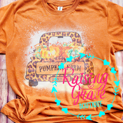 Leopard Pumpkin Farm Bleached Tee