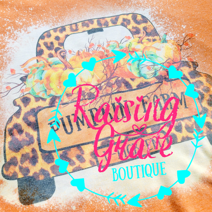 Leopard Pumpkin Farm Bleached Tee