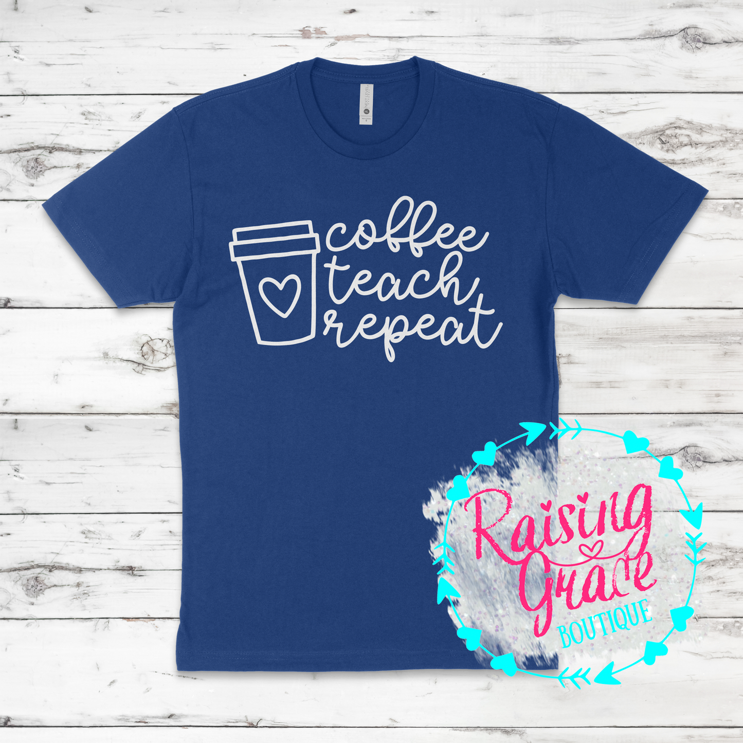 Coffee Teach Repeat T-Shirt - Adult