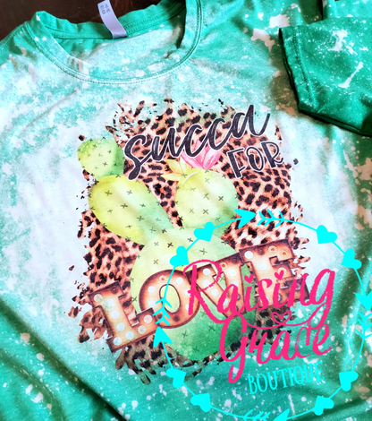 Succa For Love Cactus Graphic T-Shirt | Western Valentine Tee | Leopard Cactus Shirt | Boutique Cowgirl Tee | Cute Graphic Shirt