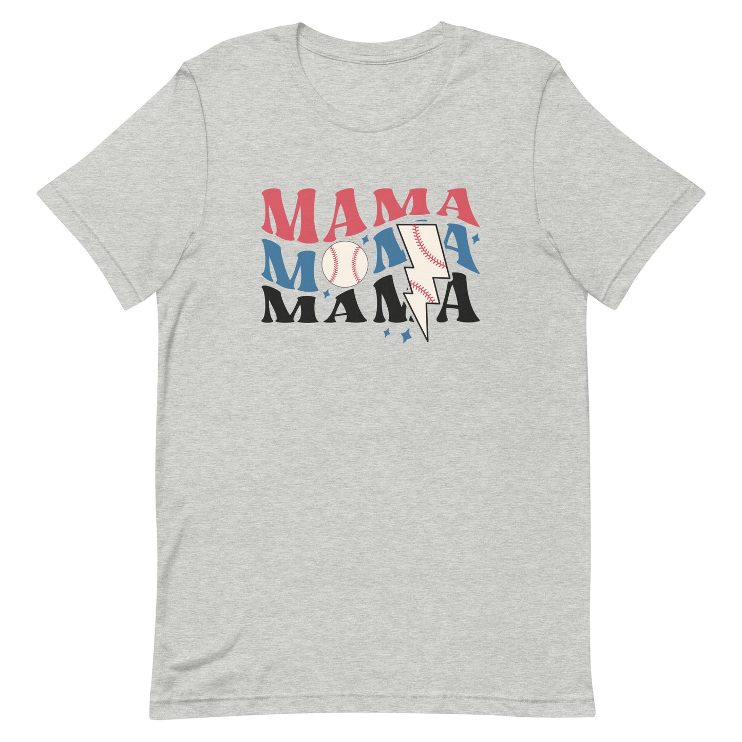 Mama - Baseball and Lightning Bolt - Adult - T-Shirt