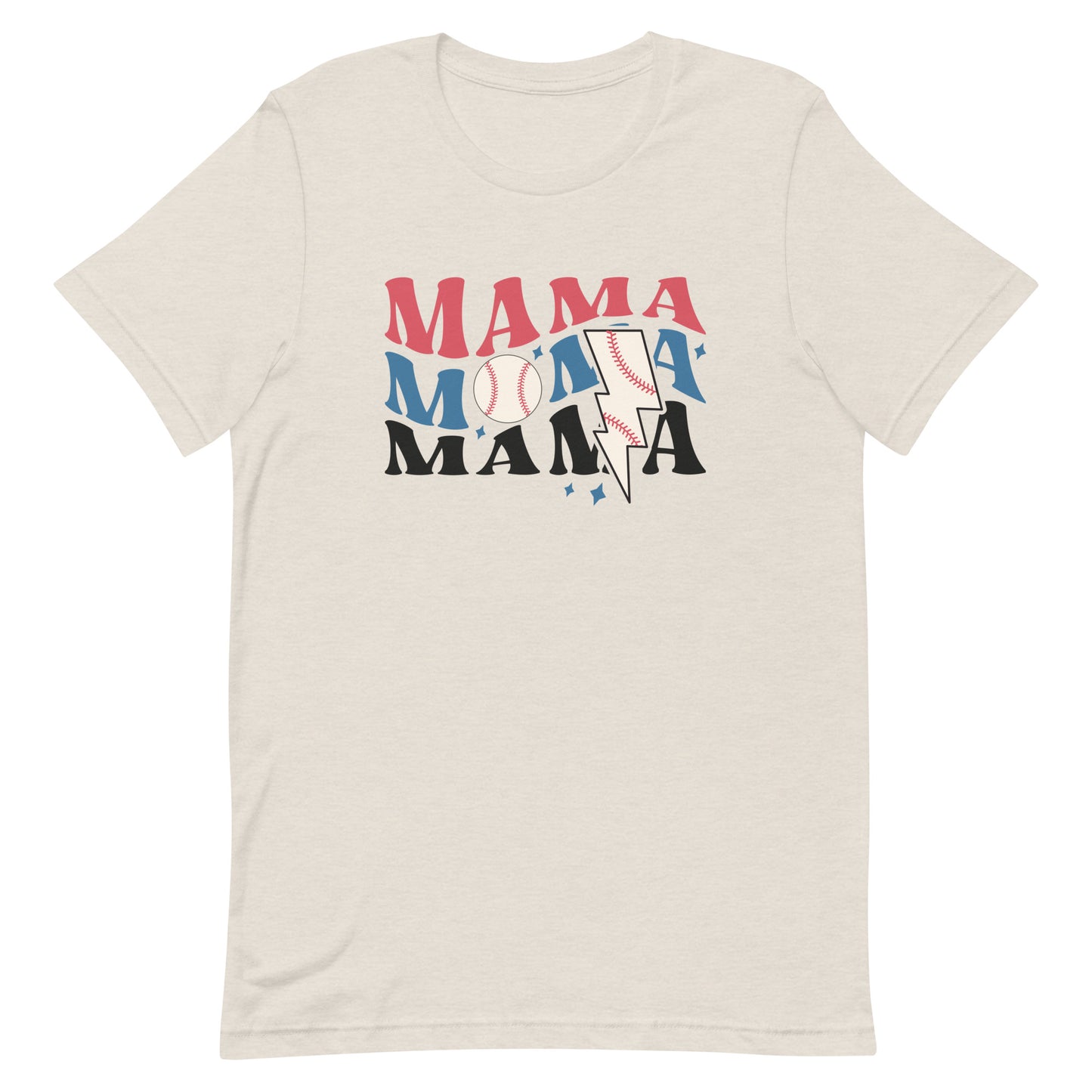 Mama - Baseball and Lightning Bolt - Adult - T-Shirt