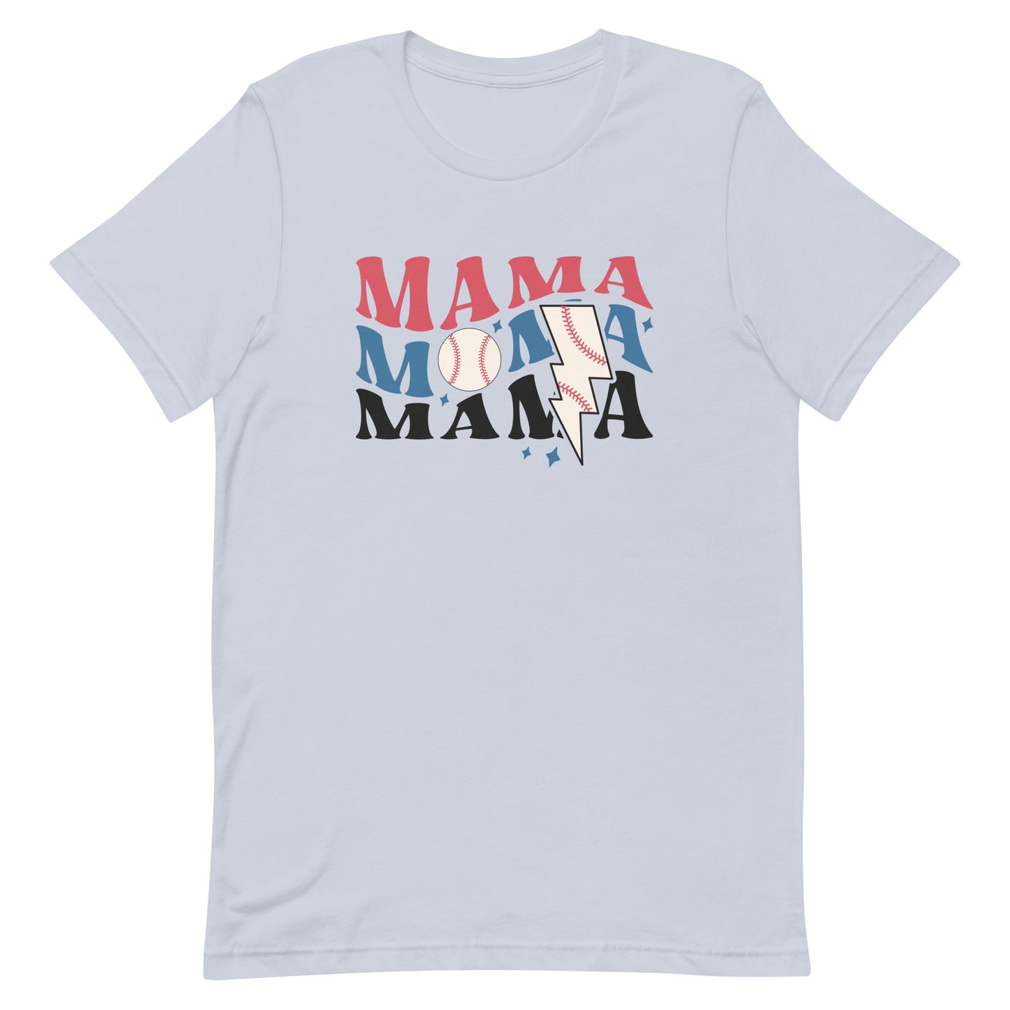 Mama - Baseball and Lightning Bolt - Adult - T-Shirt