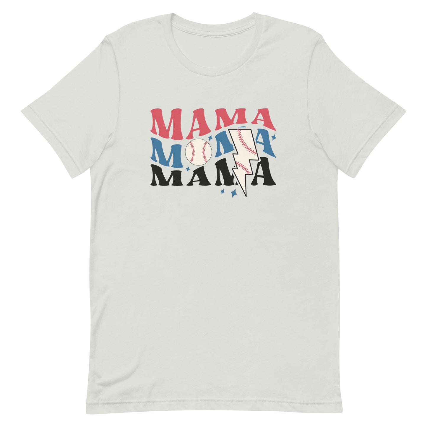 Mama - Baseball and Lightning Bolt - Adult - T-Shirt