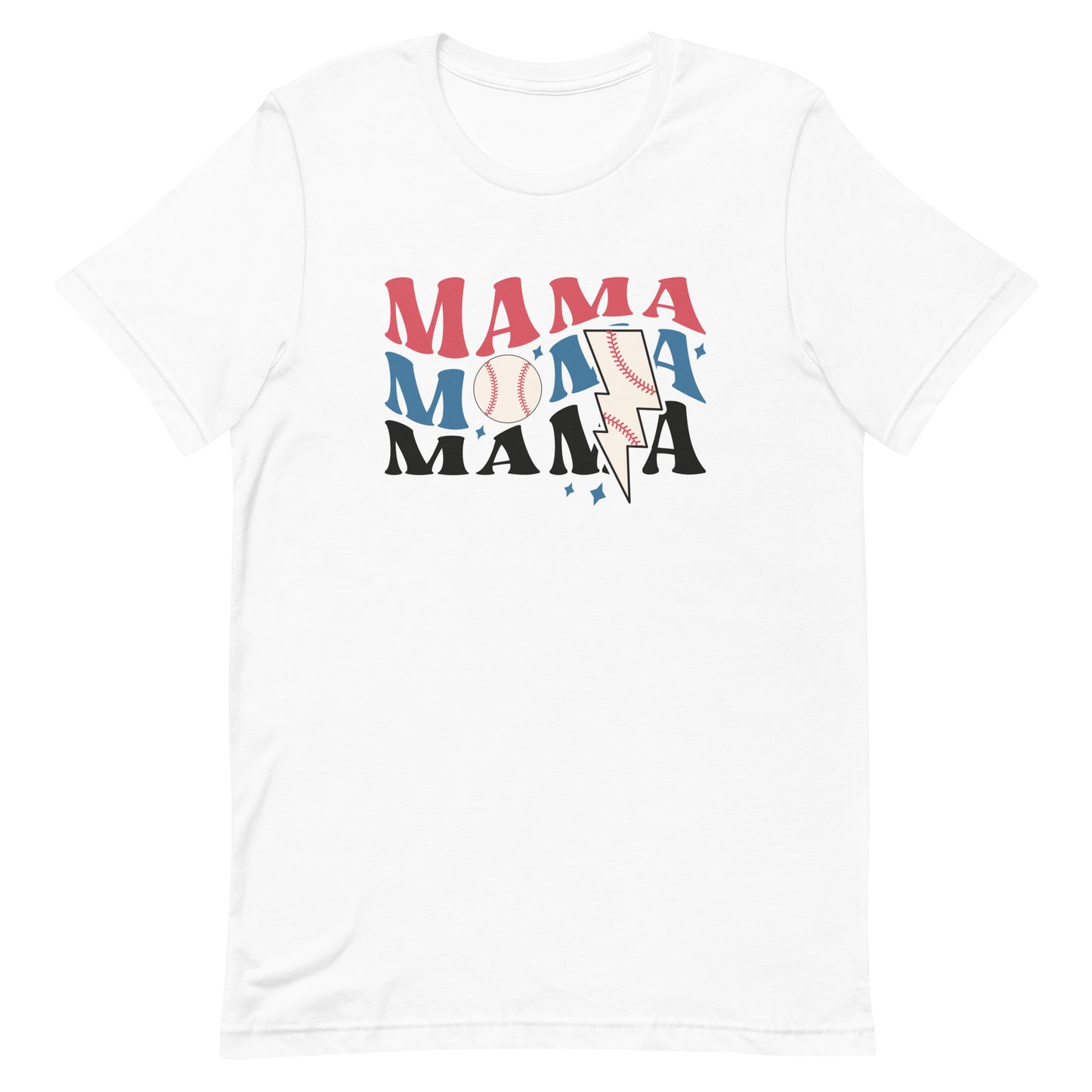 Mama - Baseball and Lightning Bolt - Adult - T-Shirt